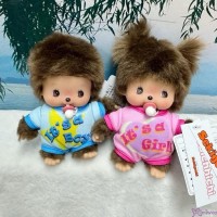 203840+57 Monchhichi Baby Bebichhichi S Size Romper It is a Boy & Girl ~ PAIR ~ 203840+57 Monchhichi Baby Bebichhichi S Size Romper It is a Boy & Girl ~ PAIR ~